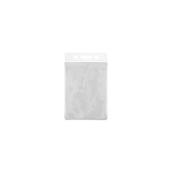 Billede af 86x54 mm kortholder / bæreetui blød plast. Hvid top / klar (lodret / vertikal / portrait). 60270302